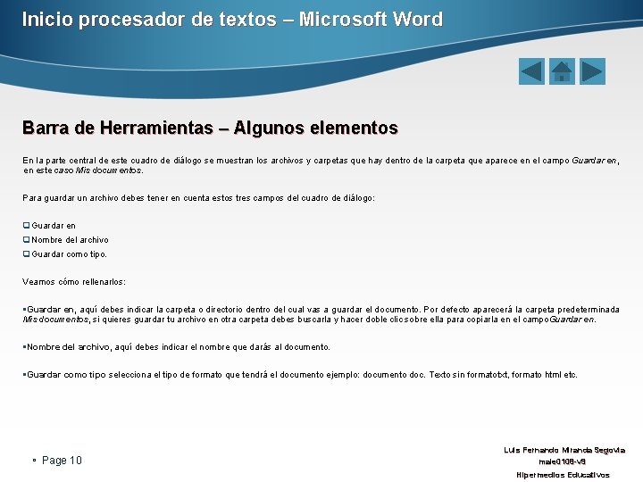 Inicio procesador de textos – Microsoft Word Barra de Herramientas – Algunos elementos En