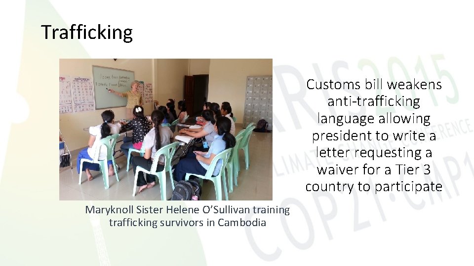 Trafficking Customs bill weakens anti-trafficking language allowing president to write a letter requesting a