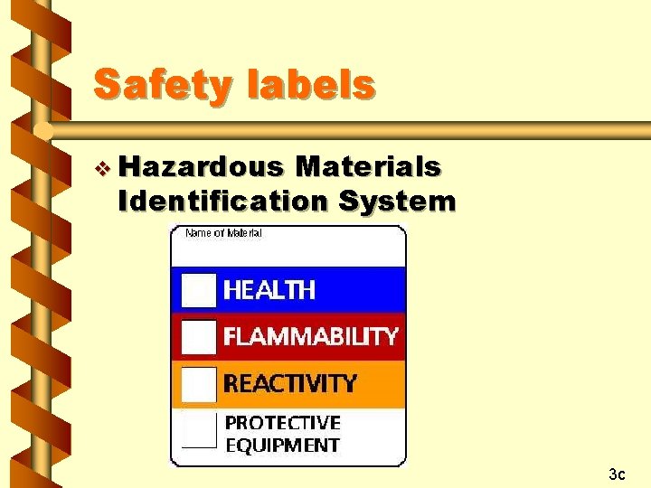 Safety labels v Hazardous Materials Identification System 3 c 