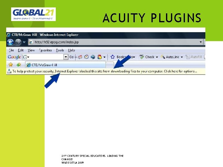 ACUITY PLUGINS 21 ST CENTURY SPECIAL EDUCATORS: LEADING THE CHANGE! WVDE SETLA 2009 ACUITY PLUGINS 21 ST CENTURY SPECIAL EDUCATORS: LEADING THE CHANGE! WVDE SETLA 2009