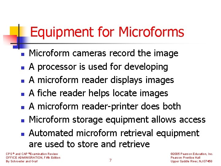 Equipment for Microforms n n n n Microform cameras record the image A processor