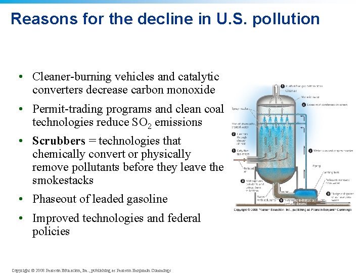 Reasons for the decline in U. S. pollution • Cleaner-burning vehicles and catalytic converters