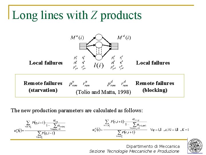 Long lines with Z products Local failures Remote failures (starvation) Local failures Remote failures