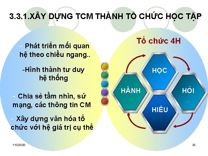 3. 3. 1. X Y DỰNG TCM THÀNH TỔ CHỨC HỌC TẬP - Phát