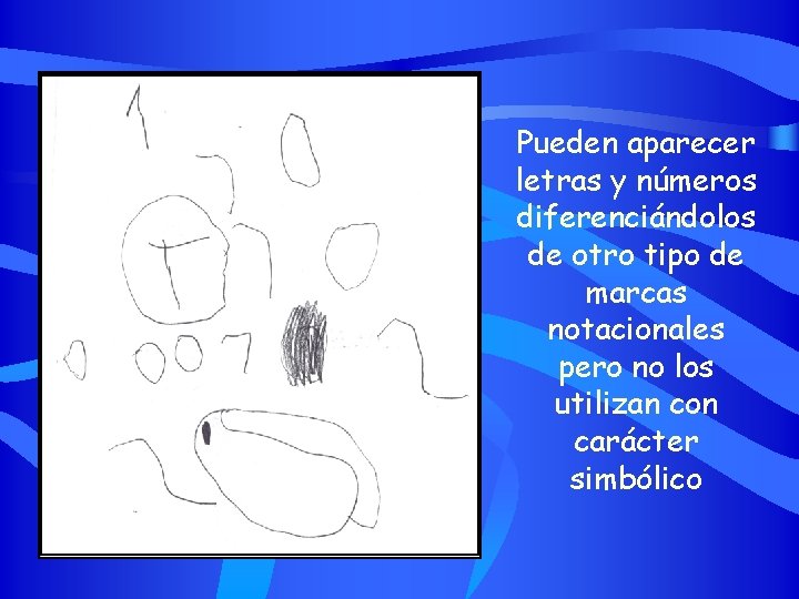 Pueden aparecer letras y números diferenciándolos de otro tipo de marcas notacionales pero no