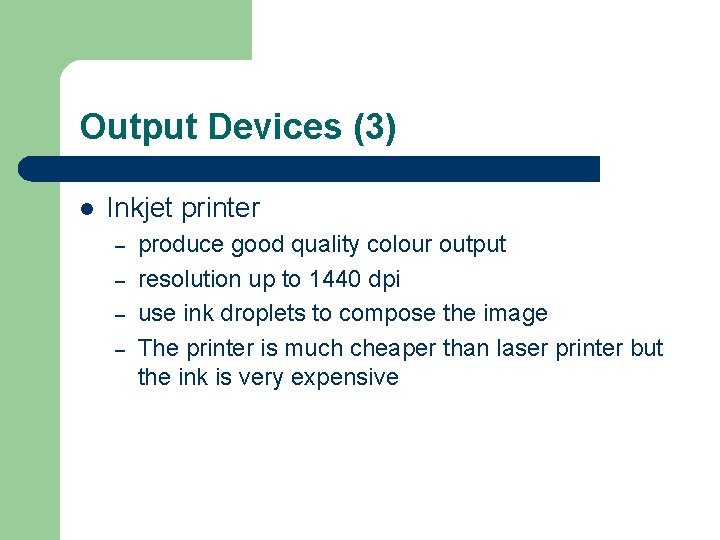 Peripheral Devices Device Drivers l l A program