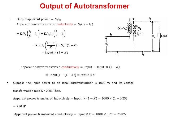 Output of Autotransformer • 