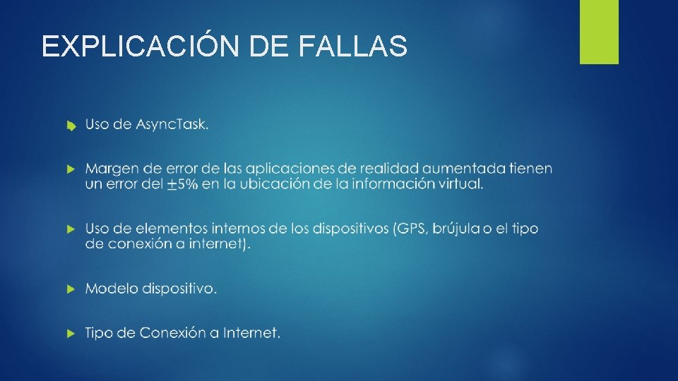 EXPLICACIÓN DE FALLAS 