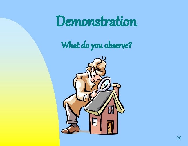 Demonstration What do you observe? 20 Demonstration What do you observe? 20
