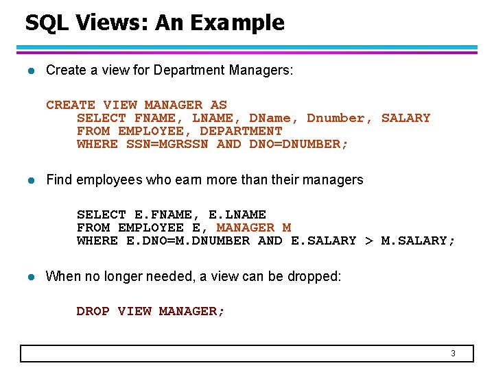 CSE 480 Database Systems Lecture 13 Views Stored