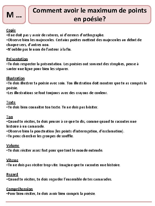 M … Comment avoir le maximum de points en poésie? Copie • Il ne M … Comment avoir le maximum de points en poésie? Copie • Il ne