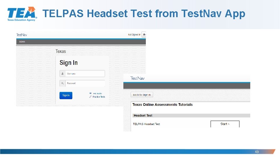 TELPAS Headset Test from Test. Nav App 43 