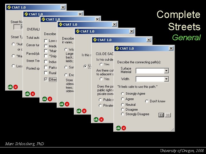 Complete Streets General Marc Schlossberg, Ph. D University of Oregon, 2008 