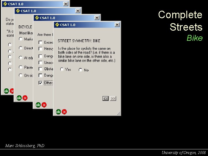 Complete Streets Bike Marc Schlossberg, Ph. D University of Oregon, 2008 