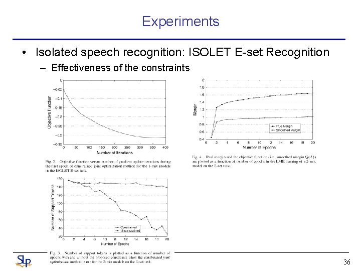 Experiments • Isolated speech recognition: ISOLET E-set Recognition – Effectiveness of the constraints 36