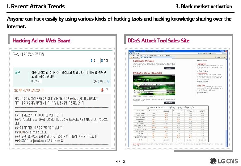 I. Recent Attack Trends 3. Black market activation Anyone can hack easily by using