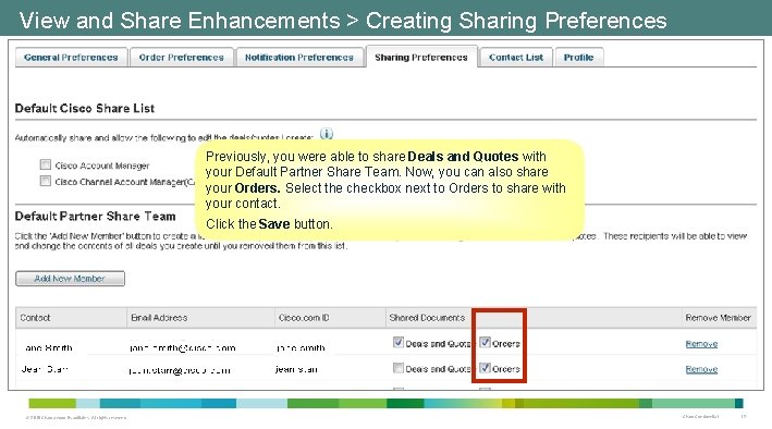 View and Share Enhancements > Creating Sharing Preferences Previously, you were able to share View and Share Enhancements > Creating Sharing Preferences Previously, you were able to share