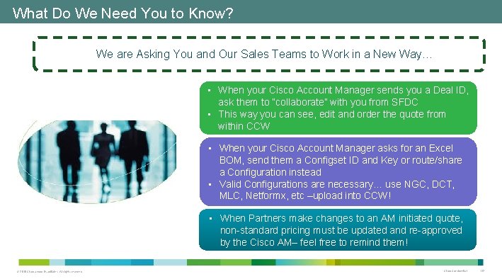 What Do We Need You to Know? We are Asking You and Our Sales What Do We Need You to Know? We are Asking You and Our Sales