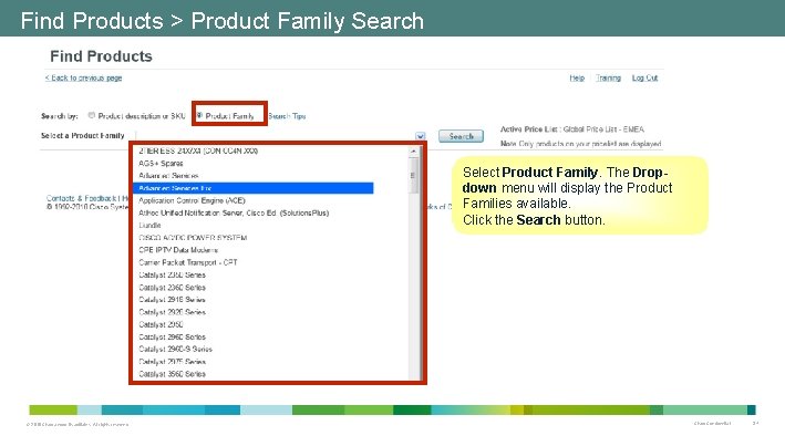 Find Products > Product Family Search Select Product Family. The Dropdown menu will display Find Products > Product Family Search Select Product Family. The Dropdown menu will display