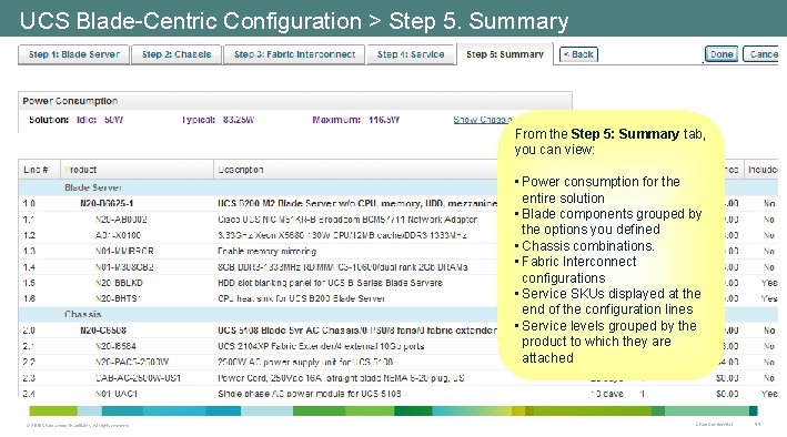 UCS Blade-Centric Configuration > Step 5. Summary From the Step 5: Summary tab, you UCS Blade-Centric Configuration > Step 5. Summary From the Step 5: Summary tab, you