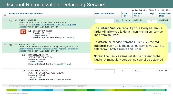 Discount Rationalization: Detaching Services The Detach Service capability for a Delayed Service Order will Discount Rationalization: Detaching Services The Detach Service capability for a Delayed Service Order will