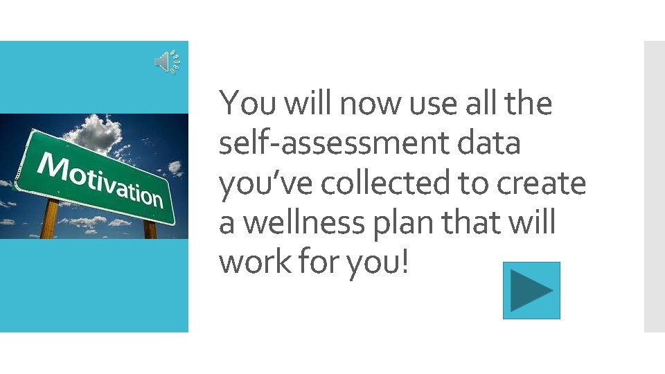 You will now use all the self-assessment data you’ve collected to create a wellness