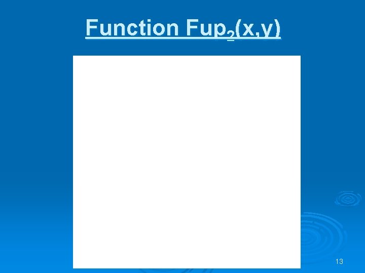 Function Fup 2(x, y) 13 