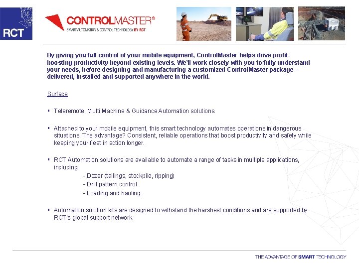By giving you full control of your mobile equipment, Control. Master helps drive profitboosting