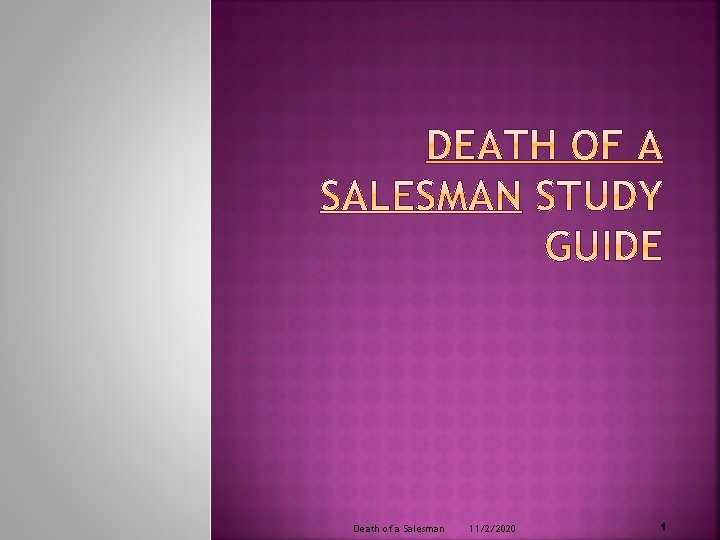 Death of a Salesman 11/2/2020 1 