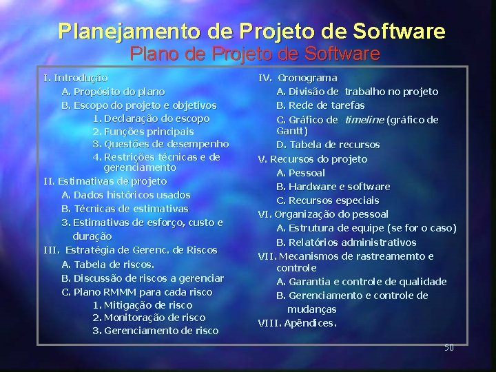 Planejamento de Projeto de Software Plano de Projeto de Software I. Introdução A. Propósito