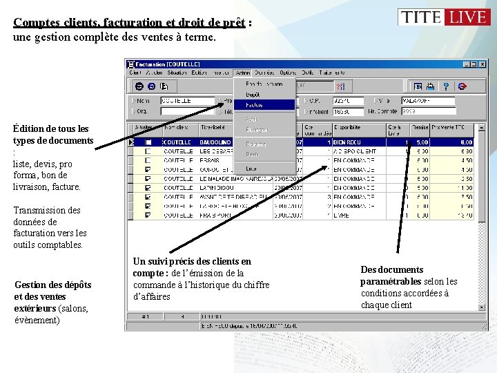 Comptes clients, facturation et droit de prêt : une gestion complète des ventes à Comptes clients, facturation et droit de prêt : une gestion complète des ventes à