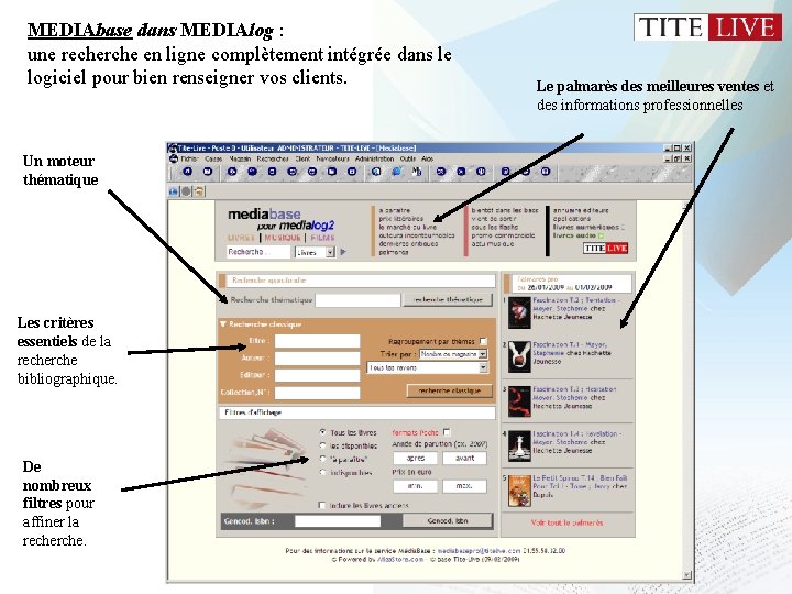 MEDIAbase dans MEDIAlog : une recherche en ligne complètement intégrée dans le logiciel pour MEDIAbase dans MEDIAlog : une recherche en ligne complètement intégrée dans le logiciel pour