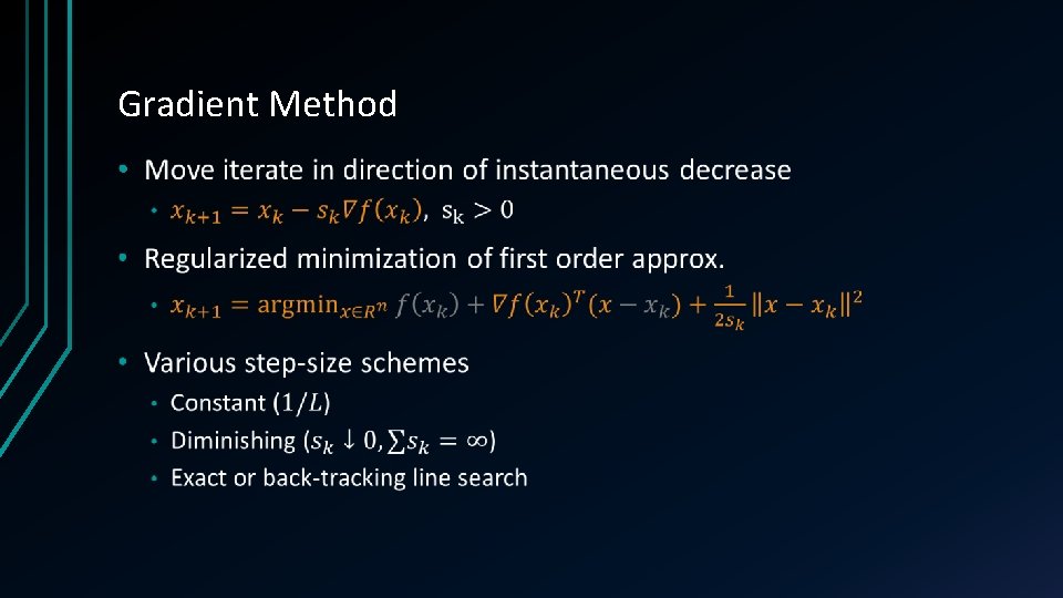 Gradient Method • 
