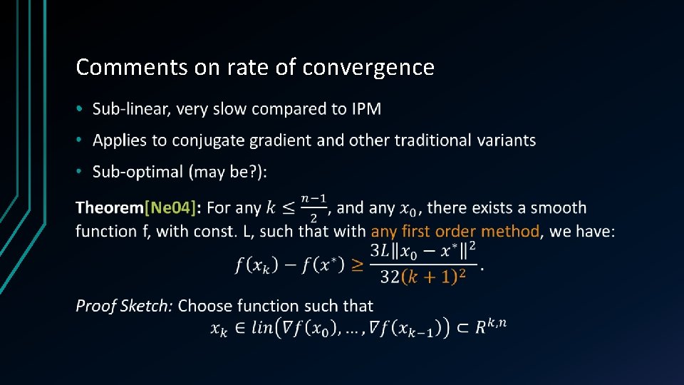Comments on rate of convergence • 
