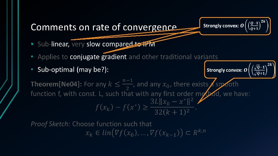 Comments on rate of convergence • 