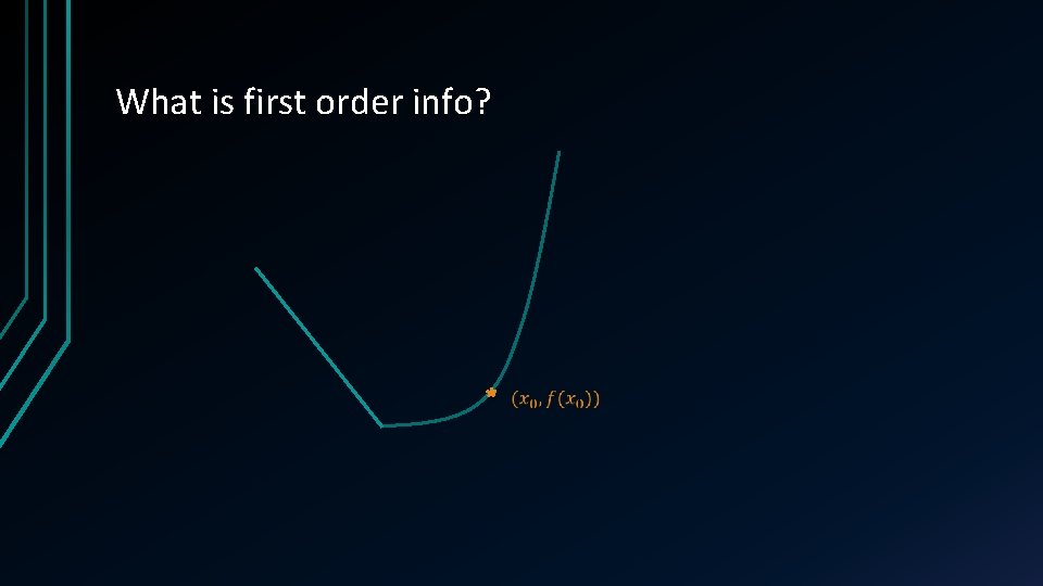 What is first order info? 