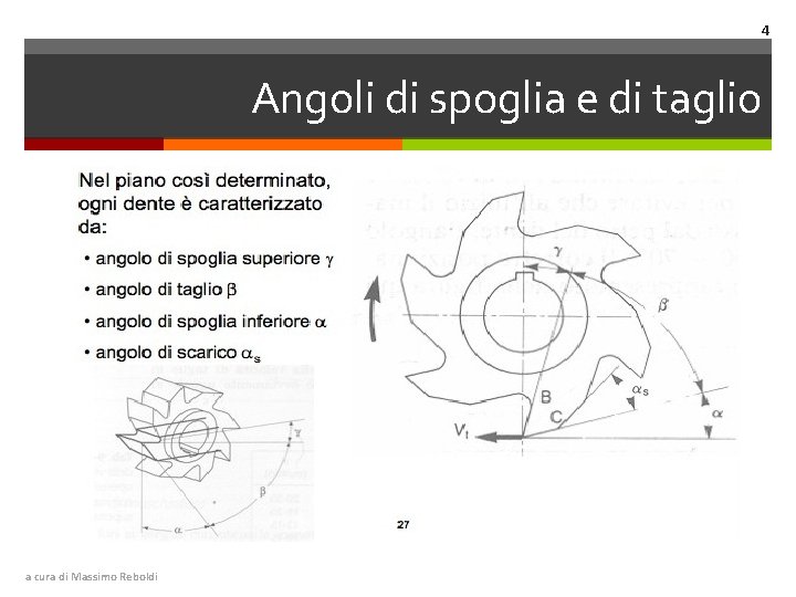 4 Angoli di spoglia e di taglio a cura di Massimo Reboldi 