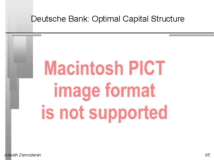 Deutsche Bank: Optimal Capital Structure Aswath Damodaran 65 