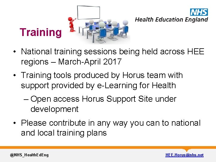 Training • National training sessions being held across HEE regions – March-April 2017 •