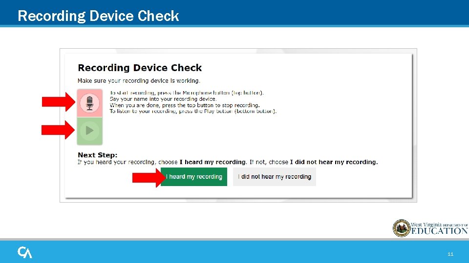 Recording Device Check 11 