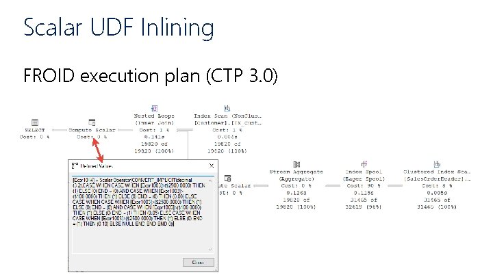 Scalar UDF Inlining FROID execution plan (CTP 3. 0) 