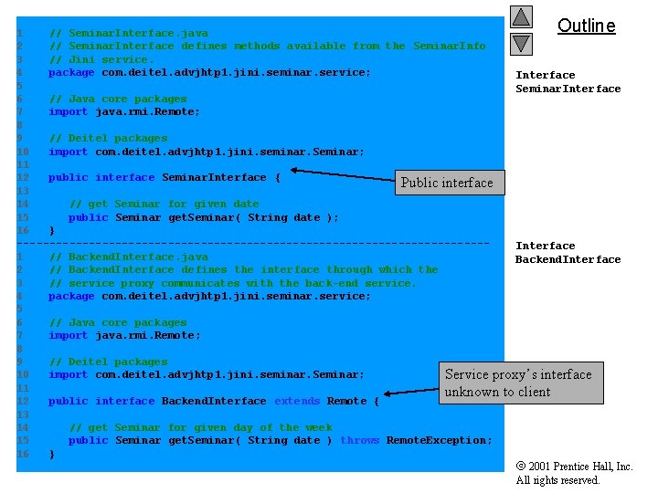 Outline 1 // Seminar. Interface. java 2 // Seminar. Interface defines methods available from Outline 1 // Seminar. Interface. java 2 // Seminar. Interface defines methods available from