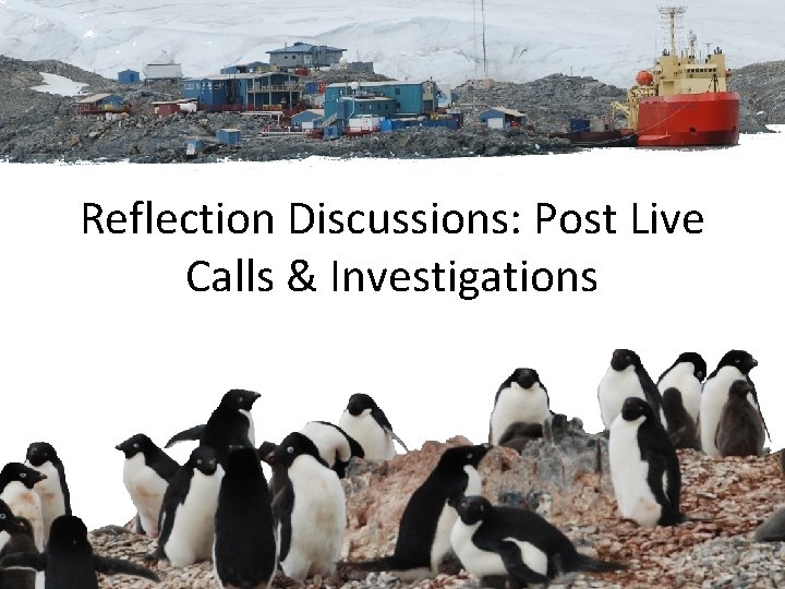 Reflection Discussions: Post Live Calls & Investigations 