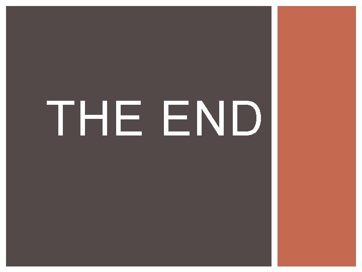 THE END THE END