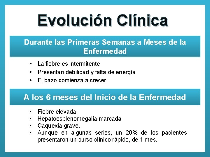 Evolución Clínica Durante las Primeras Semanas a Meses de la Enfermedad • La fiebre
