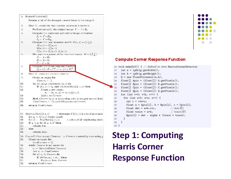 Compute Corner Response Function Step 1: Computing Harris Corner Response Function 