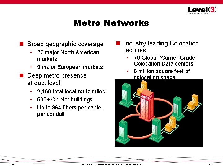 Metro Networks n Broad geographic coverage • 27 major North American markets • 9 Metro Networks n Broad geographic coverage • 27 major North American markets • 9