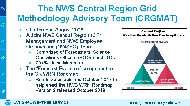 The NWS Central Region Grid Methodology Advisory Team (CRGMAT) ● Chartered in August 2008