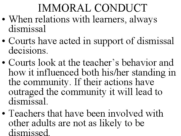 Immoral Teacher