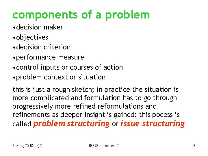 lecture 2 the problem situation this lecture is